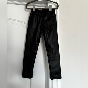 Zara size 5 black faux leather fleece lined pants, like new never worn